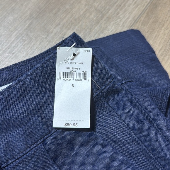 NWT! GAP Uniform Navy High Rise Linen-Cotton Pleated Wide Leg Pants 🔹 - Picture 10 of 10